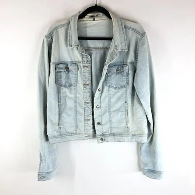 Only Mujer Chaqueta Vaquera Retro Camionero Lavado Ligero Elástica US L Foto 1 de 4