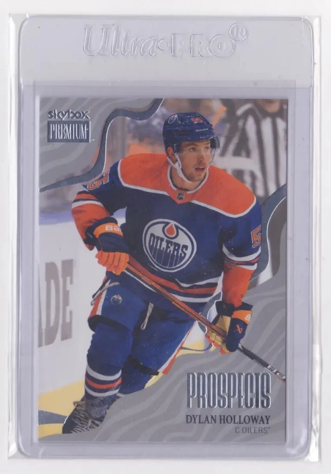 2022-23 NHL METAL UNIVERSE PREMIUM PROSPECTS INSERT DYLAN HOLLOWAY #PP-47 OILERS - Image 1 of 2