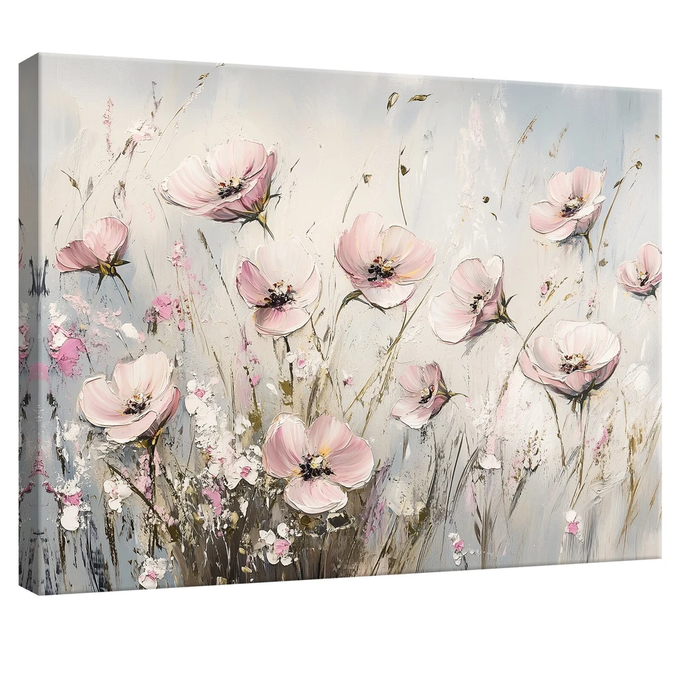 Leinwand Bilder Blumen Abstrakt Beige Wandbilder Groß Leinwandbild XXL Bilder - Bild 1 von 4