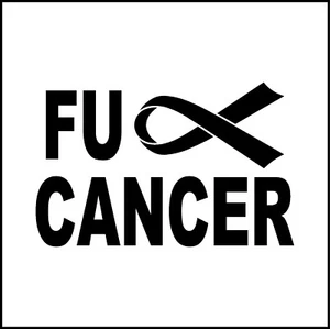 Fu*k Cancer With Ribbon Vinyl Decal - Picture 1 of 4