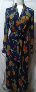 Nuevo Vestido RALPH LAUREN Talla 2 ETIQUETA NEGRA Georgette Midi Floral Imitación Envoltura $185 - Imagen 1 de 7