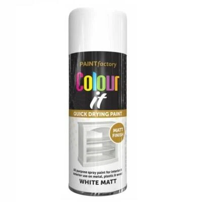 White Primer Aerosol Spray Paint All-Purpose Matt Plastic Wood Metal Spray 250ml - Image 1 of 2