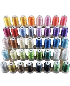 New brothread 40 Brother Colors Polyester Machine Embroidery Thread Kit 500M - Picture 1 of 5