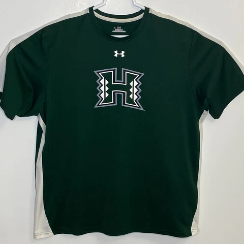 Hawaii Rainbow Warriors NCAA Under Armour Heatgear Men's Poly Green XL Shirt Cover