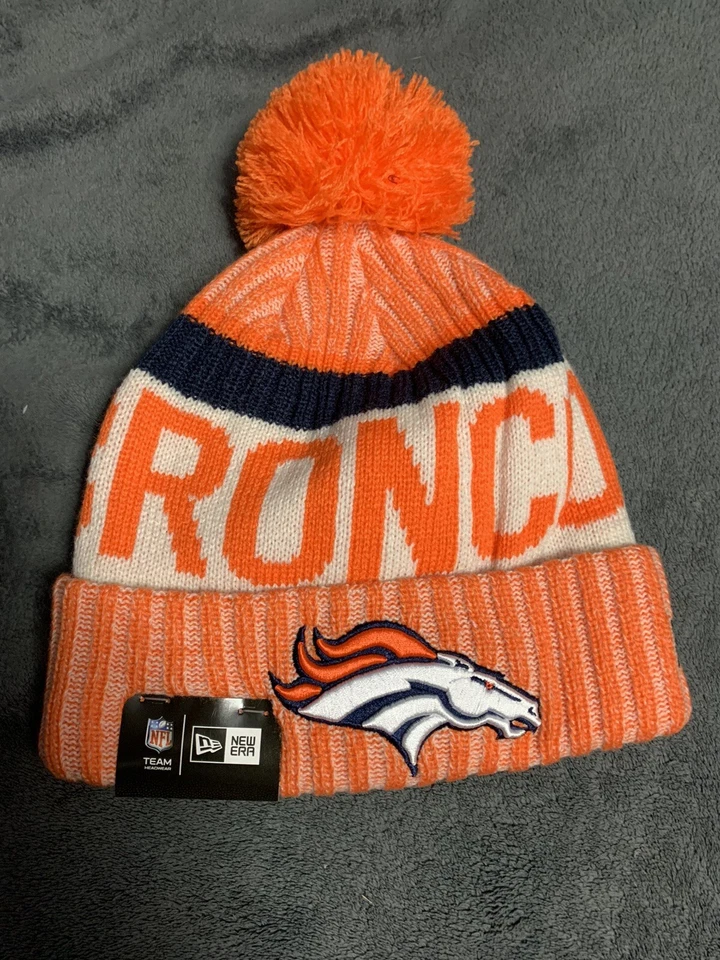 Era Denver Broncos Knit Beanie Cap Hat NFL 2017 on Field Sideline 11460400