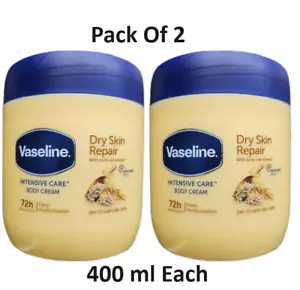 2XVaseline Intensivo Cura Corpo Crema Asciutto Skin Repair Con Puro Oat Estratto - Picture 1 of 5