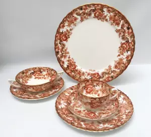 Radfords Fenton Victorian Rust set 6 pezzi piatti insalata zuppiera tazza - Foto 1 di 4
