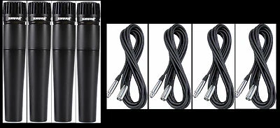 (4) New Shure SM57 Mics with Cables Authorised Dealer Make Offer Buy It Now! - Image 1 of 4