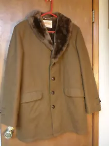 Vintage Lakeland Sportswear Men's Wool Button Front Brown Coat-Size 42 - Picture 1 of 17