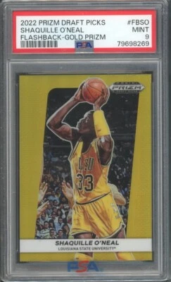 Selecciones del draft Panini Prizm 2022 #FB-SO Shaquille O'Neal Flashback LSU/10 PSA 9 Foto 1 de 2
