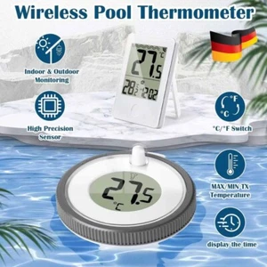 Wireless Pool Thermometer Digital LCD Bildschirm Schwimmbad Aquarium Teiche C/F - Bild 1 von 23