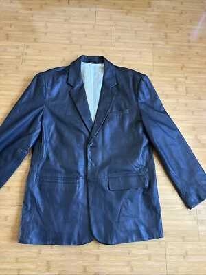 Daniel Cremieux Black Lambskin Leather Two Button Blazer Men's XL - Image 1 of 4
