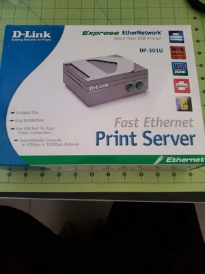 D-Link (DP-301U) Wired 10/100 Fast Ethernet USB Print Server w/ Power Supply  - Image 1 of 4
