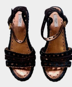 PRADA MILANO ITALY GRÖßE 39 EINHALB. GUTER ZUSTAND SANDALE - Bild 1 von 14