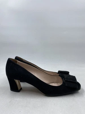 Miu Miu Black Suede Bow Pump Heels W 8.5 - Image 1 of 4