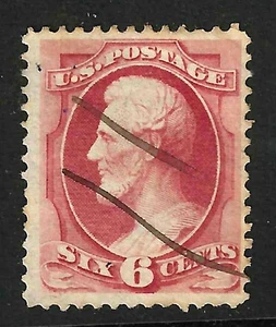Sc #148 Pen Fancy Cancel 6 Cent Lincoln Banknote 1871 US 55B61 - Picture 1 of 2