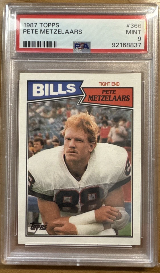 1987 Topps - Pete Metzelaars #366 (RC) PSA 9 - Image 1 of 2