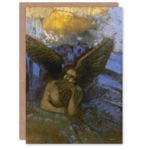 Tarjeta artística Odilon Redon pintura de esfinge alada de ángel antiguo - Imagen 1 de 6