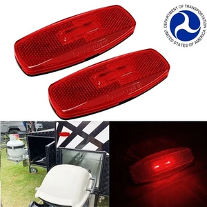 2PCS 4.5"LED Marker Clearance Light Turn Signal Lamp Truck Trailer Amber Red - Picture 1 of 15