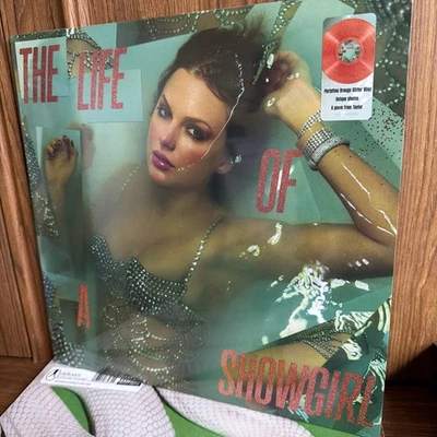 Taylor Swift The Life of a Showgirl LP Portofino Orange Glitter NEW SEALED - Image 1 of 4