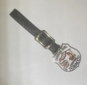 Vintage 1976 Yankee Girl Scotten Dillon Tobacco Enameled Watch Fob NOS - Picture 1 of 7