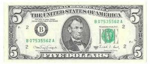 1988A NEW YORK DISTRICT $5! CHOICE to GEM CU! 1 OF FEW FRNS PRINTED ONLY IN D.C. - Picture 1 of 2
