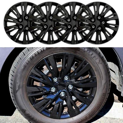 Gloss Black Hubcaps Covers 10Spoke w/slit FOR 2006-2022 Civic 16" Steel Wheel — 第 1/4 张图片