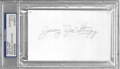 Index Card Autograph Joe Stripp Reds Debut 1928 Deceased 1989 PSA STUNNING! - Image 1 of 2