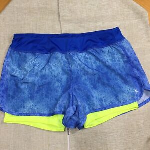 Danskin Now Semi Fitted Womens L 12-14 Athletic Shorts Lined Running Gym Blue