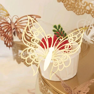 12pcs 3D Metallic Butterfly Wall Sticker Art Decoration Wall Mural Door Decal - Picture 1 of 13