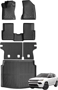6 PIEZAS Alfombrillas Respaldo Alfombrilla Forro Carga para Jeep Compass 17-25 Todo Clima - Imagen 1 de 8