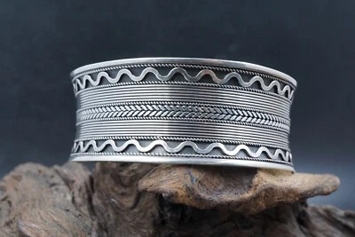 Brazalete Grabado Cóncavo 26mm Ancho Egipcio 925 De Colección 46.81Gr ENVÍO GRATUITO Foto 1 de 4