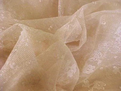 Tela Bordada Encaje Desnudo Costura Inserciones Diseño Floral 1-1/2 Yardas x 14"  Foto 1 de 2