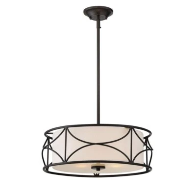 Avara 3-Light Oil Rubbed Bronze Interior Inverted Pendant by Designers Fountain - Image 1 of 4