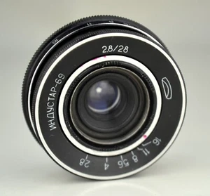 SERVICED! SOVIET USSR PANCAKE INDUSTAR-69 RF LENS f2.8/28 M39 mount (4) - Picture 1 of 7