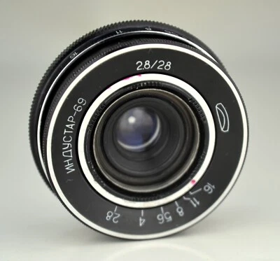 SERVICED! SOVIET USSR PANCAKE INDUSTAR-69 RF LENS f2.8/28 M39 mount (4) - Image 1 of 4