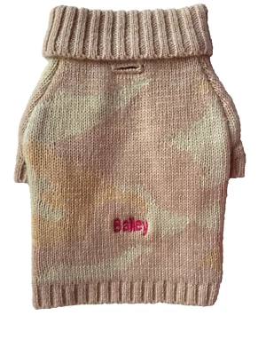Mark and Graham Knit Dog Sweater Blush Camo BAILEY mono XS NWOT  1 - Image 1 of 4