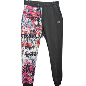 MCMXXXIII Mens Graffiti Print Red Ape Black Drawstring Sweats Joggers - Picture 1 of 8
