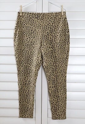 CHICO'S $89 Ponte Elastizado Leopardo Leggings Pantalones Talla 2P US 12 Petite Foto 1 de 4
