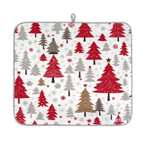 Christmas Dish Drying Mat for Kitchen Counter Christmas Tree Drying Mat 16"x1... - Picture 1 of 7