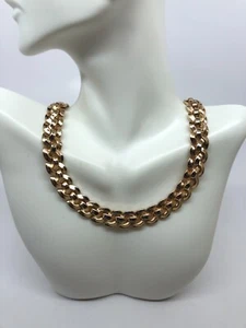 Vintage Crown Trifari Patent # gold tone Woven Choker necklace signed 14 1/2" - Picture 1 of 6