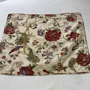 Waverly Charleston Chirp Bird Floral Pillow Sham Standard Farmhouse Striped - Picture 1 of 6