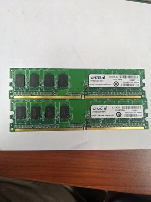 2GB 2x1GB PC2 5300 DDR2-667 CRUCIAL MICRON RAM MEMORY KIT CT12864AA667.M8FH - Image 1 of 2