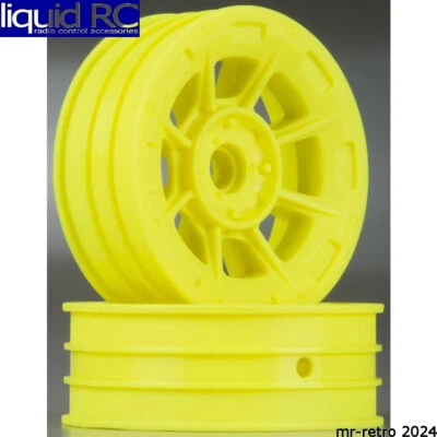 JConcepts 3358Y Hazard 1.9 inch RC10 Front Wheels Yellow (2)