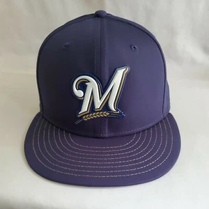 Gorra de béisbol New Era 59fifty Milwaukee Brewers entrenamiento de primavera logotipos de goma talla 7 - Imagen 1 de 7