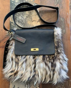 READ! NWT Annabelle New York Racoon Fur Purse Beacon MSRP $775 Messenger Bag - Picture 1 of 7