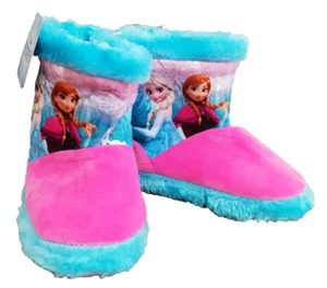BNWT Little Girls Size 12 Target Brand Disney Frozen Print Fleece Boot Slippers - Bild 1 von 2