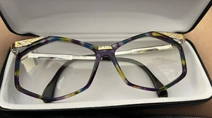 Cazal Vintage 80s Eyeglass Frames Model 354 Col 776 Blue Purple Black No RX - Picture 1 of 4
