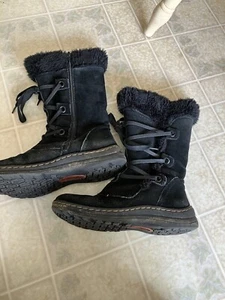 Women’s BareTraps Aide size  7  1/2 Side Zip Up Leather Boots w/Fur top Lace Up - Picture 1 of 6