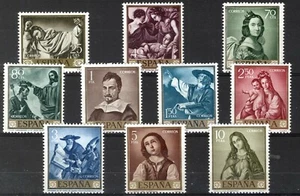España 1962, Día del Estampilla, Pinturas Juego en V Estampillada sin montar o nunca montada, Mi 1304-13 gato 18€ - Imagen 1 de 1
